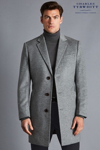 Charles Tyrwhitt Grey Wool Overcoat (K50611) | £199.95