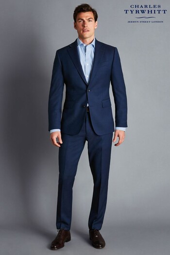 Charles Tyrwhitt Indigo Blue Slim Fit Natural Stretch Birdseye Suit Jacket (K50620) | £230