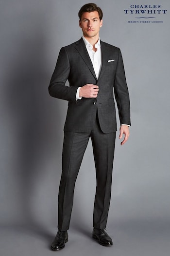 Charles Tyrwhitt Charcoal Grey Slim Fit End On End Ultimate Performance Suit Jacket (K50626) | £230