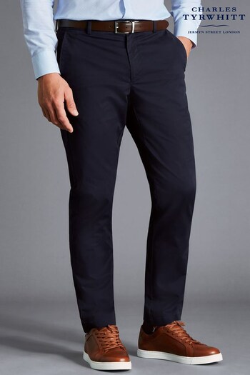 Charles Tyrwhitt Navy/Blue Slim Fit Lightweight Trouser (K50794) | £60
