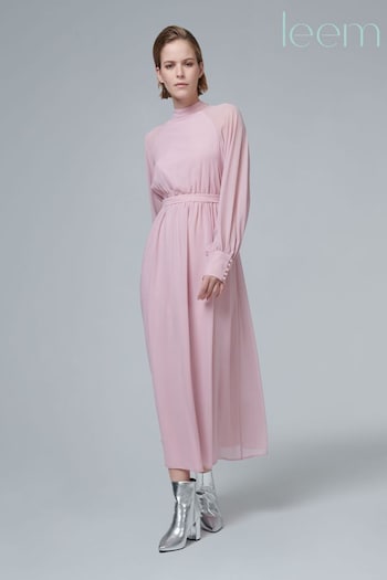 leem Pink Belted Maxi Dress (K50895) | £60