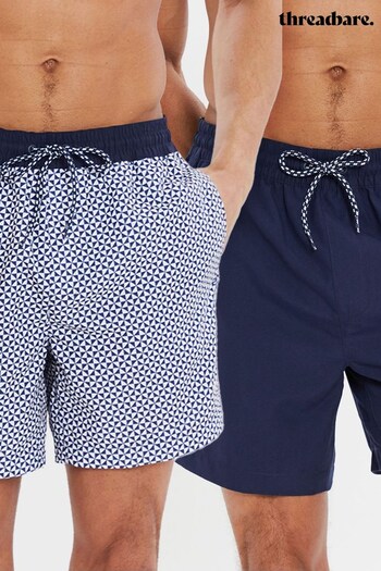 Threadbare Blue 2 Pack Swim Shorts (K51097) | £28