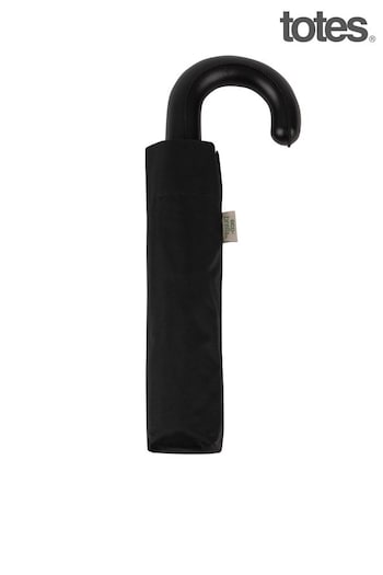 Totes Black Manual Crook Handle Umbrella (K51182) | £18