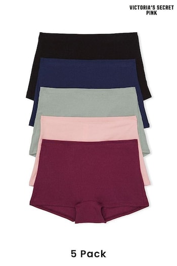 Victoria's Secret PINK Black/Blue/Grey/Pink Cotton Knickers Multipack (K51370) | £25