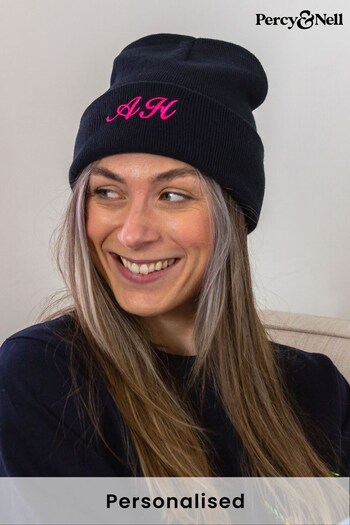 Embroidered Monogram Beanie by Percy & Nell (K51380) | £12