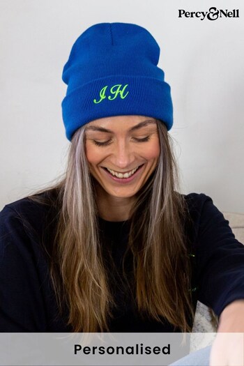 Embroidered Monogram Beanie by Percy & Nell (K51381) | £12