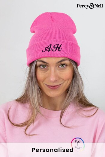 Embroidered Monogram Beanie by Percy & Nell (K51382) | £12