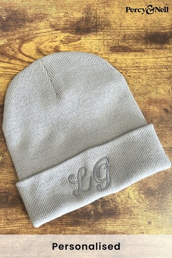 Embroidered Monogram Beanie by Percy & Nell (K51383) | £12