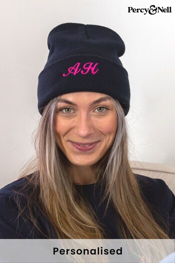 Embroidered Monogram Beanie by Percy & Nell (K51385) | £12