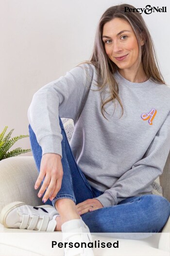 Embroidered 3d Script Initial Sweatshirt by Percy & Nell (K51389) | £30