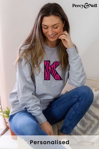 Embroidered Initial Sweatshirt - Zebra by Percy & Nell (K51400) | £36