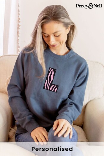 Embroidered Initial Sweatshirt - Zebra by Percy & Nell (K51401) | £36