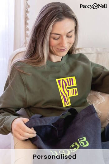 Embroidered Initial Sweatshirt - Zebra by Percy & Nell (K51402) | £36