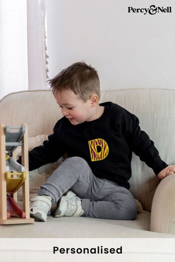 Younger Kids Embroidered Initial Sweatshirt - Zebra by Percy & Nell (K51414) | £26
