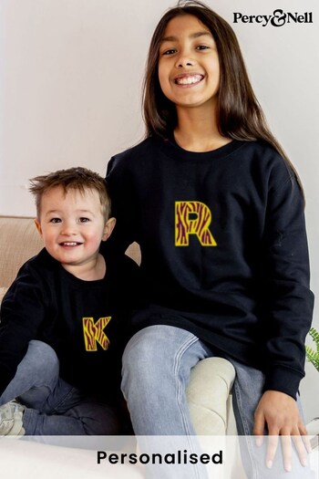 Older Kids Embroidered Initial Sweatshirt - Zebra by Percy & Nell (K51415) | £26