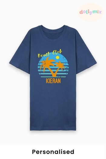 Personalised Beach Club T-shirt for Men by Dollymix (K51431) | £15