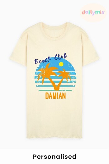 Personalised Beach Club T-shirt for Men by Dollymix (K51434) | £15
