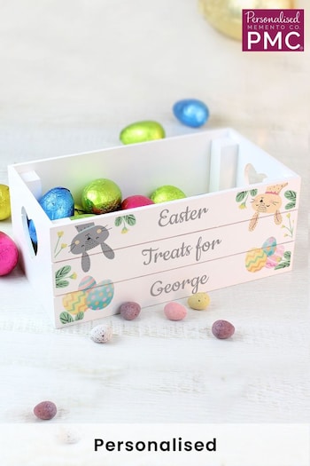 Personalised Easter White Wooden Crate by PMC (K51478) | £20