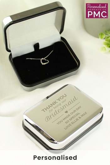 Personalised Bridesmaid Box and Heart Necklace by PMC (K51490) | £24