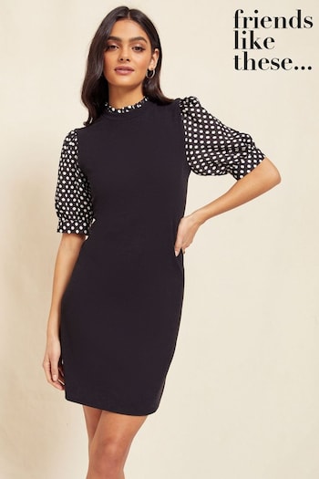 Friends Like These Black Jersey 2 in1 Mini Dress (K51628) | £35