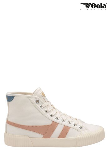Gola Off White/ Pearl Pink Ladies' Rally High Canvas Lace-Up Trainers (K51680) | £70