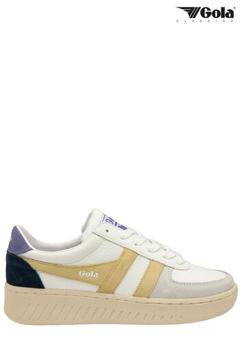 Gola White/ Yellow/ Purple Grandslam Trident Lace-Up Trainers - Ladies (K51701) | £85