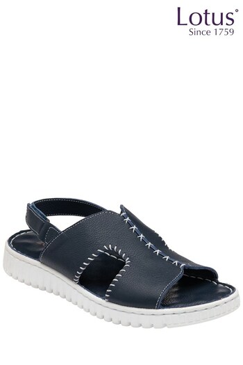 Lotus Footwear Blue Leather Slingback Sandals (K51766) | £50
