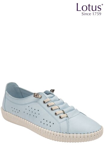 Lotus Footwear Blue Leather Flat Slip-On Shoes (K51780) | £60