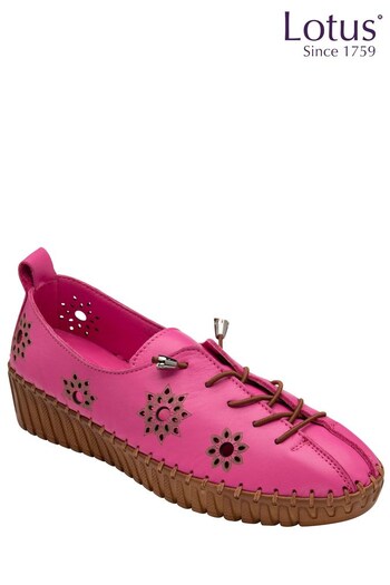 Lotus Footwear Red Leather Flat Slip-On Shoes (K51783) | £65