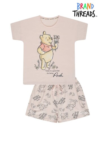 Brand Threads Pink Winnie the Pooh Ladies Short Pyjamas (K51813) | £22