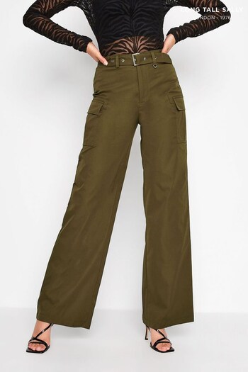 Long Tall Sally Green Wide Leg Cargo Trousers (K51839) | £33