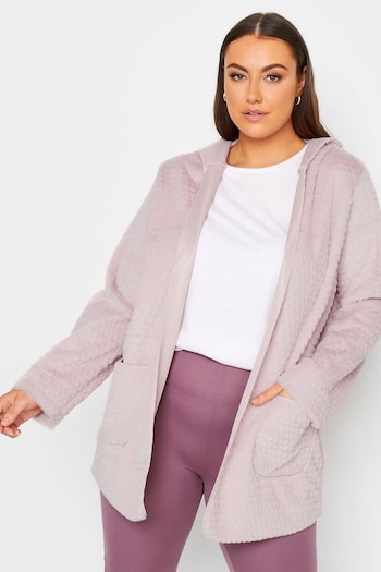 Yours Curve Pink Luxury Hoodie Faux Fur Jacket (K51873) | £43