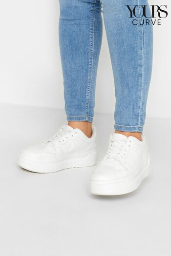 Yours Curve White Extra-Wide Fit Super Chunky Trainer (K51912) | £33