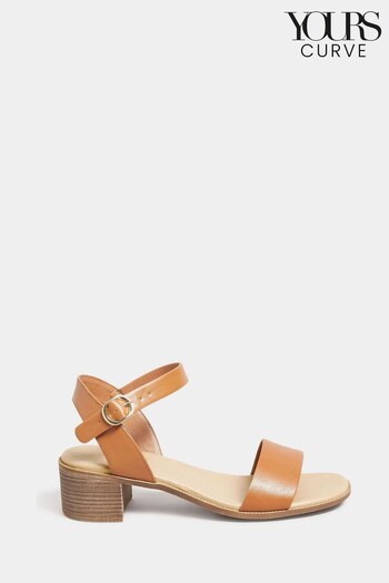 Yours Curve Neutral Extra-Wide Fit Block Heel Casual Sandal (K51918) | £33