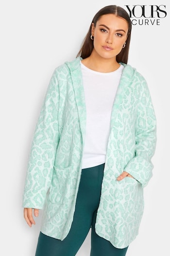 Yours Curve Green Luxury Hooded Faux Fur Jacket (K51942) | £46