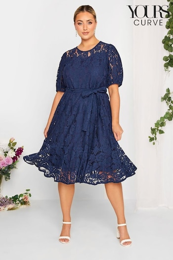 Yours Curve Blue London Lace Dress (K51949) | £55