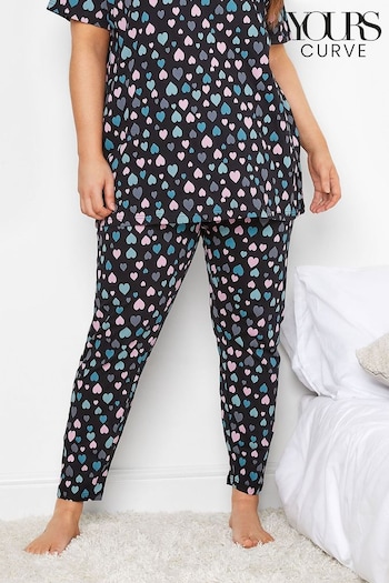 Yours Curve Black Tapered Pyjama Pant (K52069) | £17