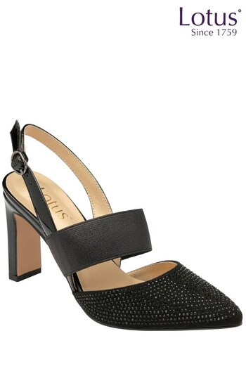 Lotus Footwear Black Slingback Court mit Shoes (K52146) | £70