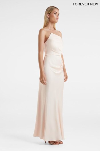 Forever New White Wesley Asymmetrical Strapless Maxi Dress (K52298) | £110