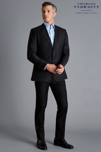 Charles Tyrwhitt Black Slim Fit Natural Stretch Twill Suit Jacket (K52393) | £200