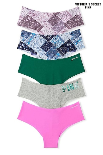 Victoria's Secret PINK Grey/Blue/Green/Pink Print Cheeky Smooth No Show Knickers Multipack (K52473) | £25