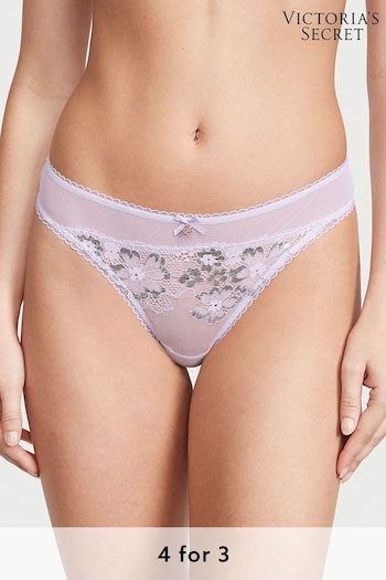 Victoria's Secret Lucky Lilac Purple Lace Thong Knickers (K52517) | £14