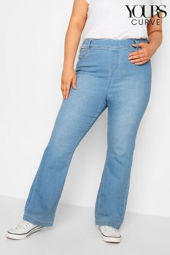 Yours Curve Blue Light Wash Pull On Bootcut Jegging (K52623) | £27