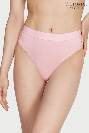 Victoria's Secret Pretty Blossom Pink Logo High Leg Wide Side Thong Knickers (K52696) | £9
