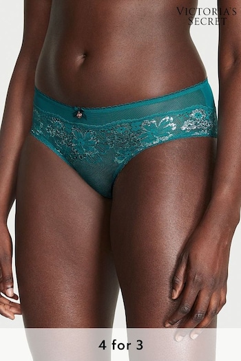 Victoria's Secret Black Ivy Green Lace Hipster Knickers (K52703) | £14