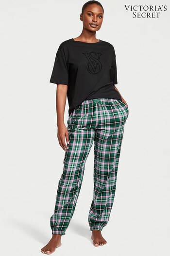 Victoria's Secret Green Pop Tartan Long Cuffed Pyjamas (K52715) | £45