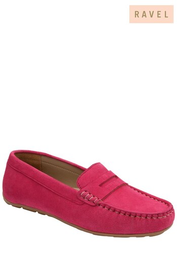 Ravel Pink Suede Loafers (K52894) | £60