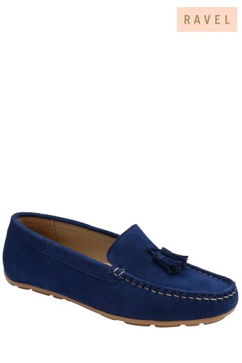 Ravel Navy Blue Suede Loafers (K52897) | £60