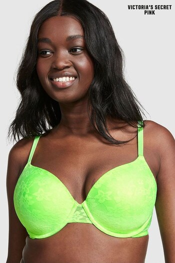 Victoria's Secret PINK Pop Lime Green Wear Everywhere Lightly Lined T-Shirt Bra (K53018) | £36