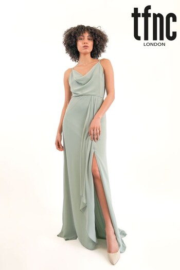 TFNC Sage Green Cowl Neck Chiffon Maxi Dress (K53165) | £65